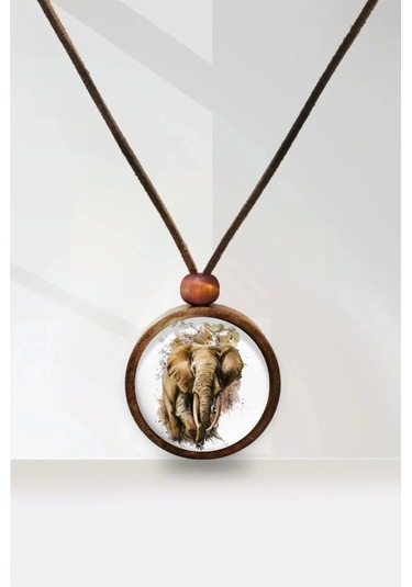 Fil Ahşap Kolye Çok renkli