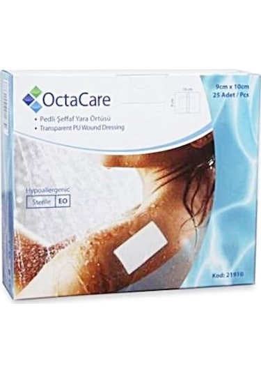 Octacare 21910 Su Geçirmez Yara Örtüsü 9 CM x 10 CM 25 Adet