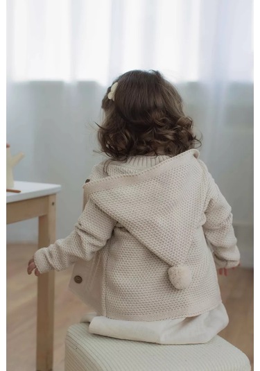 Marına Textıle Çocuk Kapüşonlu Hırka 214621858 Kum Rengi