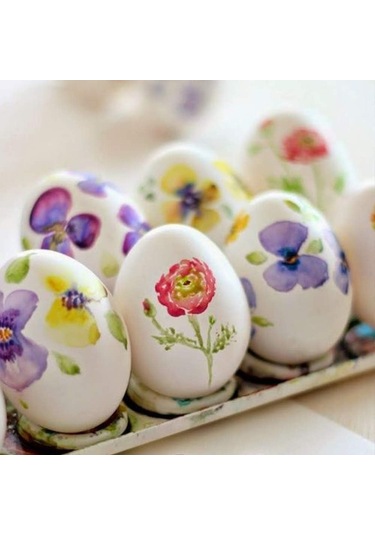 Paskalya Yumurta Süslemeleri, 25 Parça Asılı Paskalya Yumurtaları, İpli Beyaz Paskalya Yumurtaları, Dekorasyon Ve Hediye İçin Kendin Yap Paskalya El Sanatları Boyama, 6 Cm Beyaz