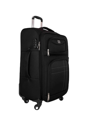 Bagacar Ultra Hafif Körüklü Kumaş 3 Lü Valiz Seti Siyah