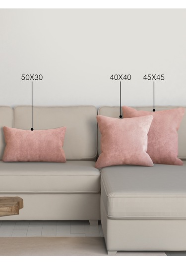 Br Perle Home Daily Series Buğulu Gül Rengi Kırlent Yastık Kılıfı Buğulu Gül