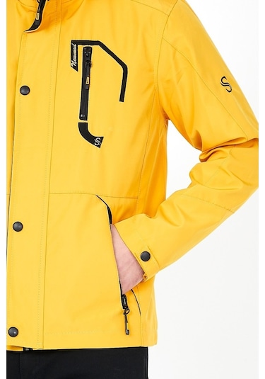 Sivaist Yeni Sezon Erkek Sarı Softshell Kapüşonlu Iç Cepli Mont
