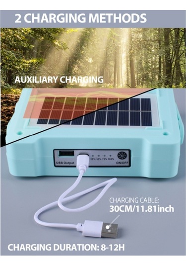 Cbtx Açık Güneş Kamp Işığı Taşınabilir Acil Çalışma Tamir Lambası El Feneri Mavi