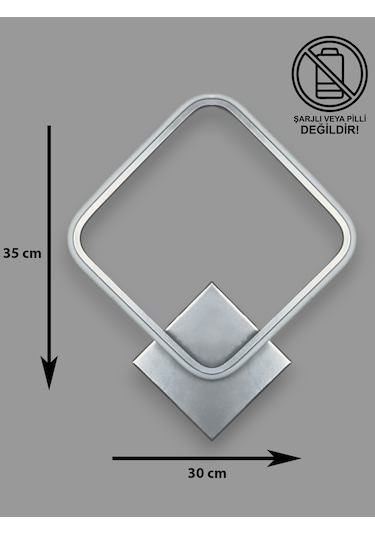 Kira Aplik Gri Renk Gün Işığı Ledli Banyo Mutfak Hol Duvar Aplik Gri