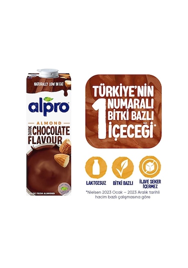 Alpro Bitter Çikolatalı Badem Sütü 1 L