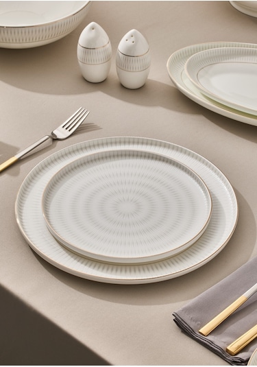 Aryıldız Serenity 60 Parça Porselen Yemek Takımı Ar259764 Beyaz - Altın