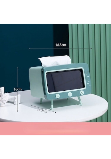 Yeşil-kore Ins Yaratıcı Sevimli Kız Kalp Sevimli Tv Modeli Cep Telefonu Standı Masaüstü Çekmece Kağıt Havlu Kutusu Doku Kutuları Peçete Tutucu