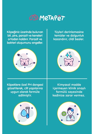 Metapet Köpek Bit Pire Dış Parazit Karşıtı Kuru Köpük Şampuan 200 ML