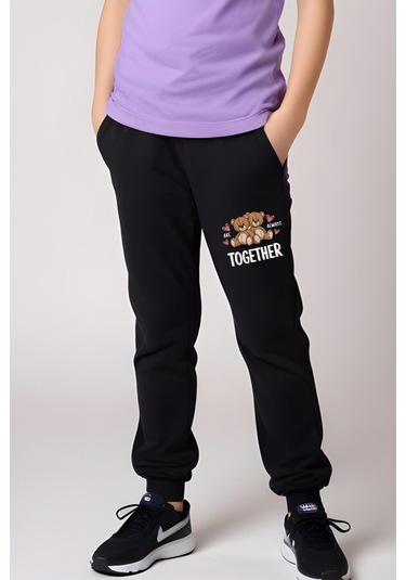 True Friends Baskılı Kız Çocuk Tişört Ve Eşofman Alt-üst Takım Lila