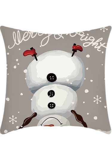 Cartoon Hand-painted Style Christmas Decorative Pillow No.76 Ekru