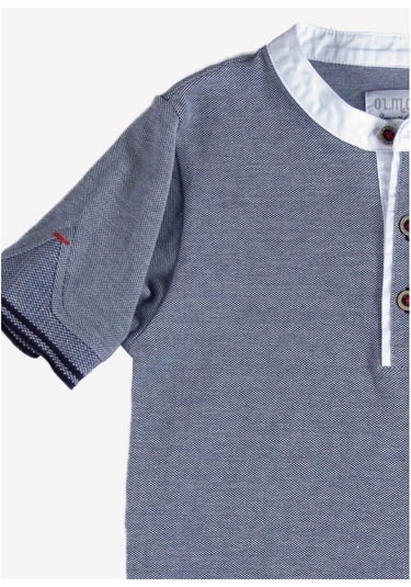 Organik Polo Yaka Erkek Çocuk T-Shirt Mavi