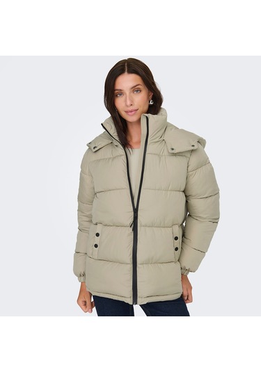 Jacqueline De Yong Esta Life Padded Kadın Bej Kapüşonlu Ceket Bej