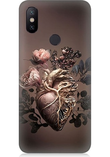 Xiaomi Mi A2 Uyumlu Kalp Ve Gül Desenli Silikon Kılıf