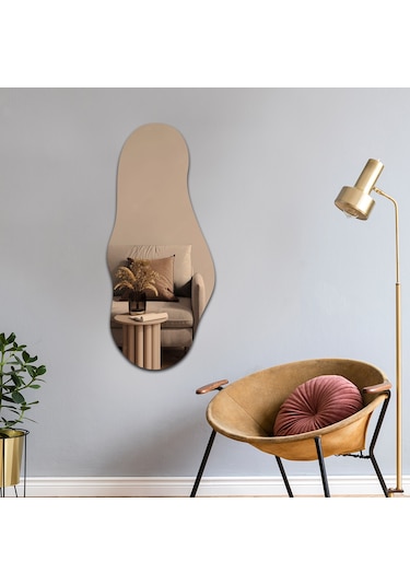 Salon Duvar Aynası Bronz Ayna Havana Ayna 50cm X 115cm Bronz