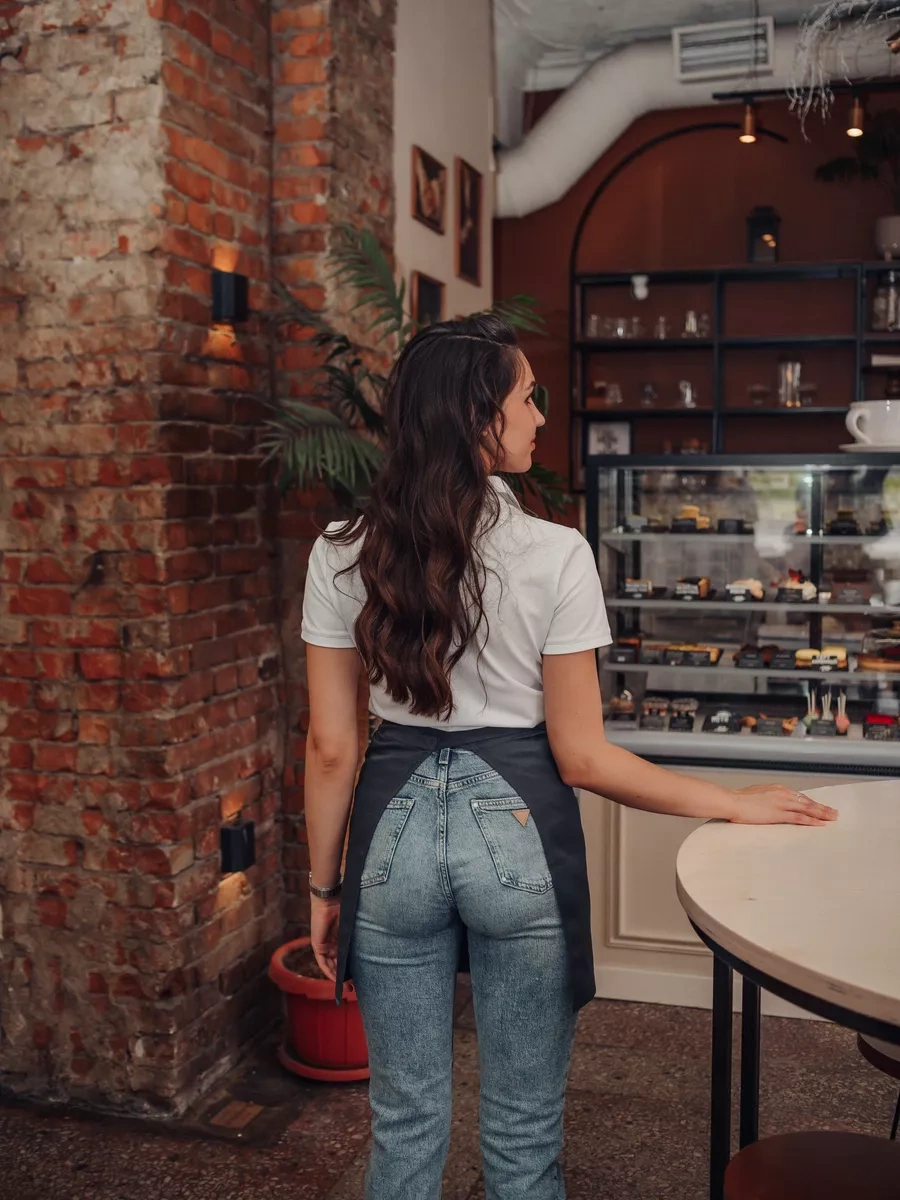 Valiver Göğüslük Olmayan Kısa Kemerli Garson İş Önlüğü 43193058 Koyu Gri