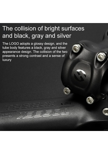 Ebitda Toseek K04 Tam Karbon Fiber Lehimleme Yol Dağ Bisikleti Gidona Yükseltici Musluk, 6 Derece, 90mm Siyah Gri Gümüş Siyah - Gri