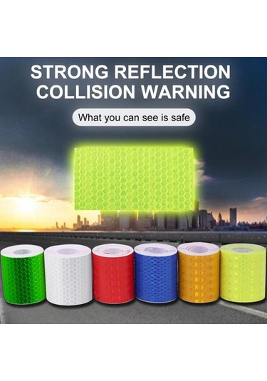 Sarı Mükemmel Kendinden Yapışkanlı Dekoratif Kullanımı Kolay Araba Plakası Yansıtıcı Uyarı Emniyet Bandı Araç Malzemeleri