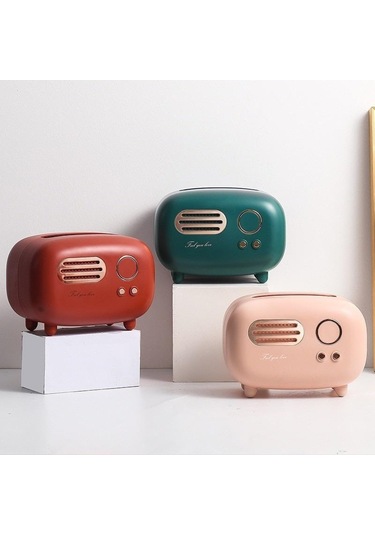 Pembe 1 Adet Yaratıcı Radyo Şekli Doku Kutusu, Oturma Odası, Lüks Retro Ev, Restoran Dekorasyon Kağıt Kutusu Hmm