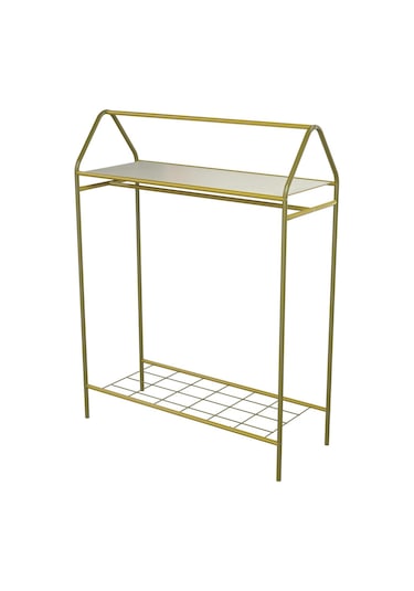 Metallica Concept Home Hanger Gold Elbise Askılığı Raflı New Design Konfeksiyon Askısı Ayaklı Askılık Altın