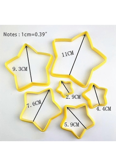 Bisküvi Kalıbı Beş Köşeli Yıldız Kurabiye Kalıbı Kesme Kalıbı Çocuklar Yetişkinler İçin Hediye Çok Renkli