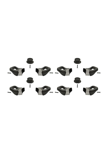 Tencere Tava Sahan Yan Kulpları ve Cam Kapak Kulp Seti (4 Set) Siyah
