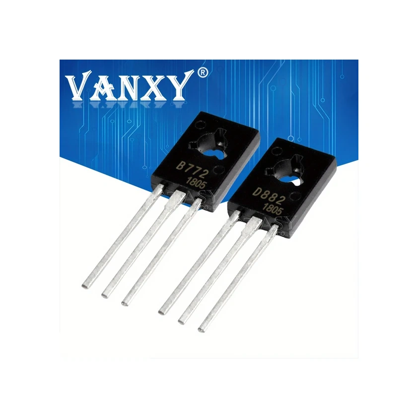 Meridiangoods Mje350 10 Adet Npn Pnp Transistör Bd139 Bd140 D882 B772 Elektronik