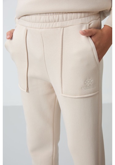 Tommy Life Bej Pamuklu Kalın İçi Tüylü Yumuşak Dokulu Standart Fit Baskılı Erkek Çocuk Eşofman Takım - 11257 Bej