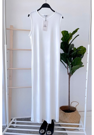 Sandy Kolsuz Elbise - Beyaz