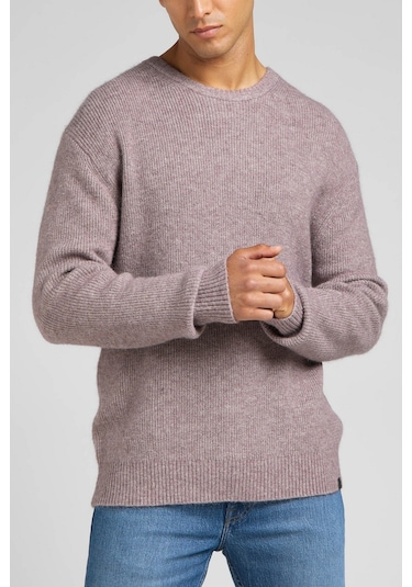 Lee Regular Fit Normal Kesim Bisiklet Yaka Mor Triko Kazak L83ZDD70 Mor