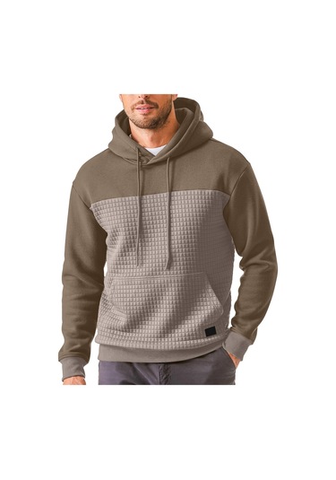 Erkek Kapüşonlu Sweatshirt Haki