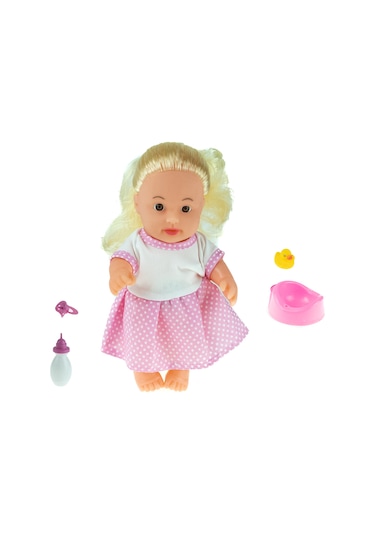 Oyuncak Konuşan Bebek Roza Altını Islatan Et Bebek 5 Parça 23 Cm