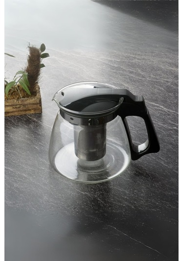 Süzgeçli Cam Demlik 1100 Ml Şeffaf
