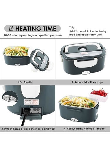 Taşınabilir Elektrikli Öğle Yemeği Kutusu 1l 3'ü 1 Arada Araba/ofis Isıtıcısı