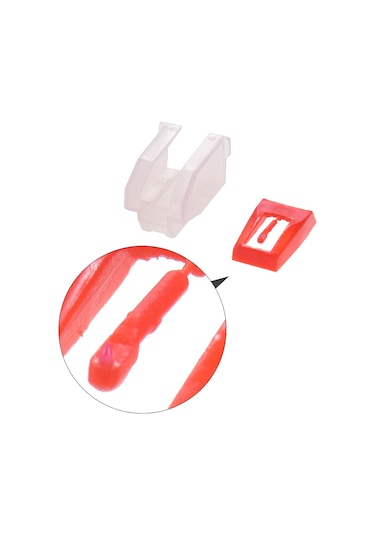 Yunboo Siyah Pla Makineleri İçin Evrensel Değiştirme İğnesi, Elmas Uç, 3 Hızda Çalma, Kuru Montaj, Kırmızı 1 Adet