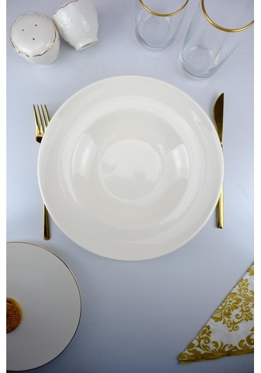 Digithome Valencia Porselen Spagetti Makarna Tabağı 27 Cm Krem - Ipf1096 C320.045