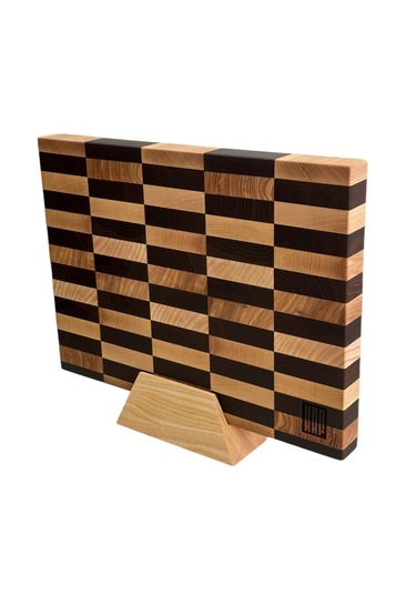 Kaf Ahşap Dişbudak Kesme Tahtası Standı End Grain