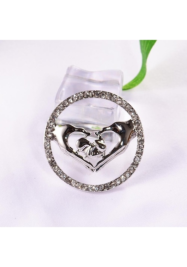 Gümüş Kristal Aşk Eller Yenidoğan Bebek Broş Rozeti Tıbbi Takı Broş Pins Kadınlar İçin Hediyeler Gümüş