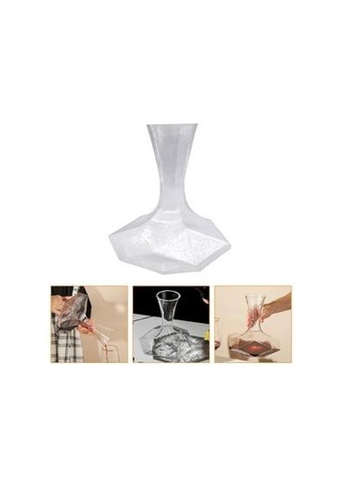 1 Adet Moda Ev Eğimli Ağız Dekanter Şarap Konteyner Mutfak Bar