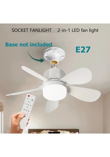 Xuweiwei Beyaz 1 Adet Modern Tavan Vantilatoru Isikli Uzaktan Kumandali 3 Hizli Sessiz E26 E27 Vidalı Fan Yatak Oturma Mutfak Icin 3 Renkli Karartma