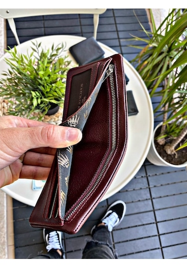 Insıde Zıpper Bordo Hakiki Deri Cüzdan