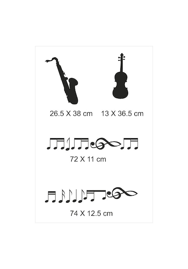 Müzik Ve Notalar Dekortaif Duvar Sticker