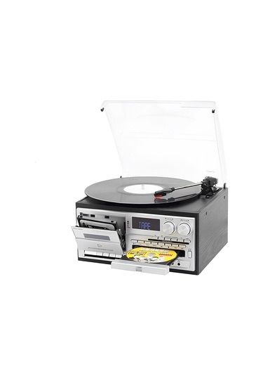 Knstar KN-110 Bluetooth CD Kaset USB Radyo Özellikli Pikap Siyah