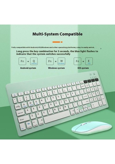 2858+030 Şarjlı Wireless Bluetooth Klavye Sessiz Fare Seti 800/1200/1600 Dpı Kırmızı Optik