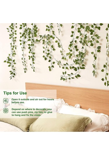 Xindoker 1m Asma Yapay Bitki 2'li Set - Ev Ofis Dekorasyon İçin Dayanıklı Ve Şık Duvar Sarmaşığı Yeşil