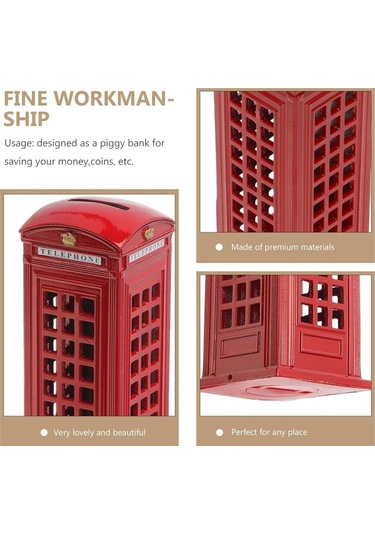 Telefon Kulübesi Metal Kumbara İngiltere Londra 18cm