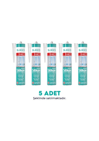 Sukes Universal Şeffaf Silikon 280 Gr 5 Li Paket