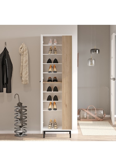 Robin Home Rio Ayakkabılık Metal Ayaklı 9 Raflı Sepet-beyaz Beyaz