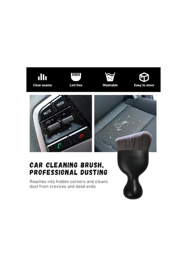 Reedark Araç İç Detay Temizleme Fırçası Yumuşak Eğik Tüy - Otomatik Toz Toplama - Panel & Klima Delikleri - Ev & Araç Kullanıma Uygun - Kahve/beyaz