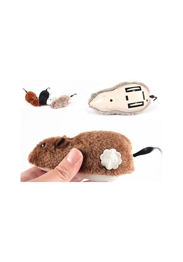 Çerçi Dede Kurmalı Kedi Eğitim Oyuncağı Tüylü Fare
